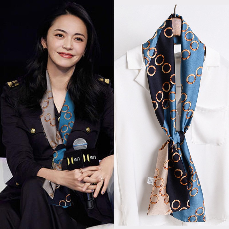 继方【明星同款】长条小丝巾女春秋韩国夏季职场装饰长条领巾飘带围巾