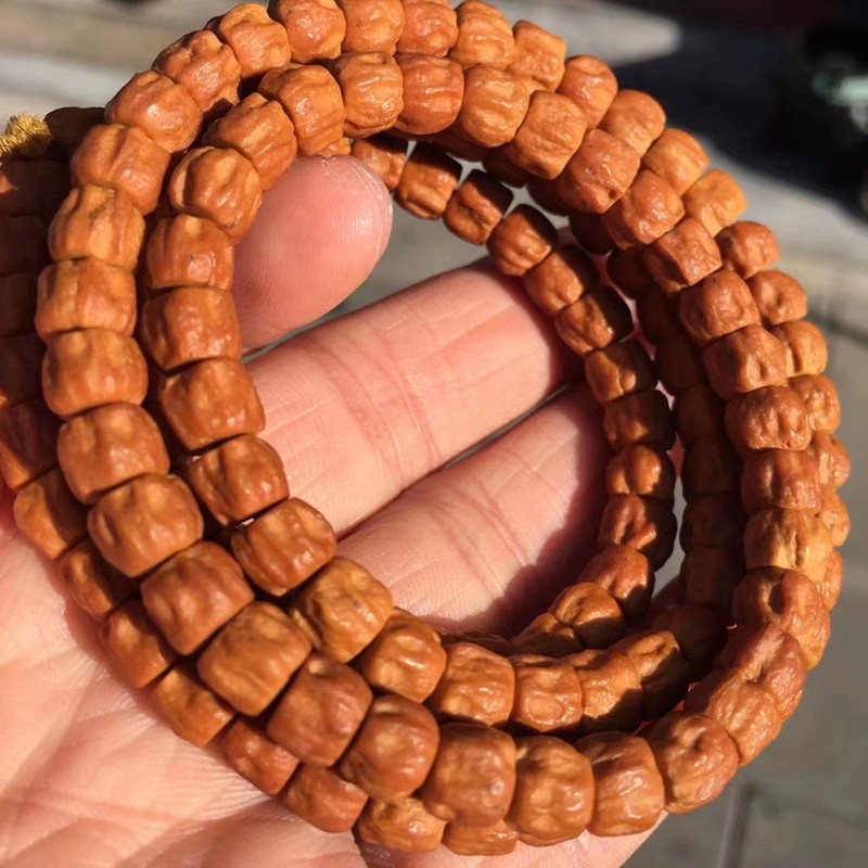 顶妃 西藏热振寺百香籽108颗佛珠 顺纹鬼脸柏香籽金刚菩提子手串 高货