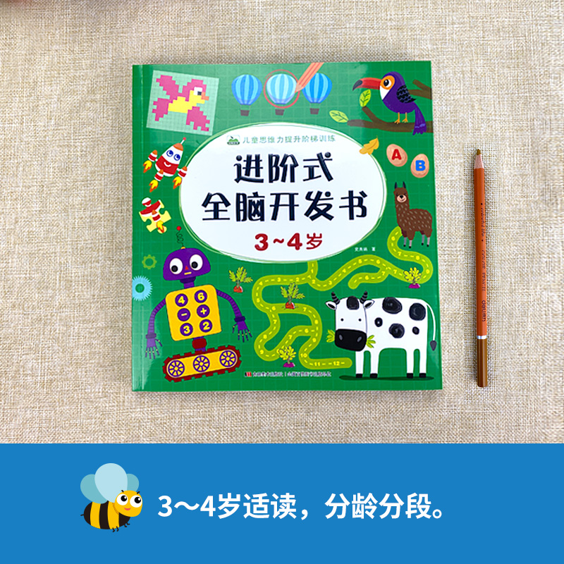 3-4岁儿童思维力提升阶梯训练 进阶式全脑开发书 晨风童书 吉林美术cf