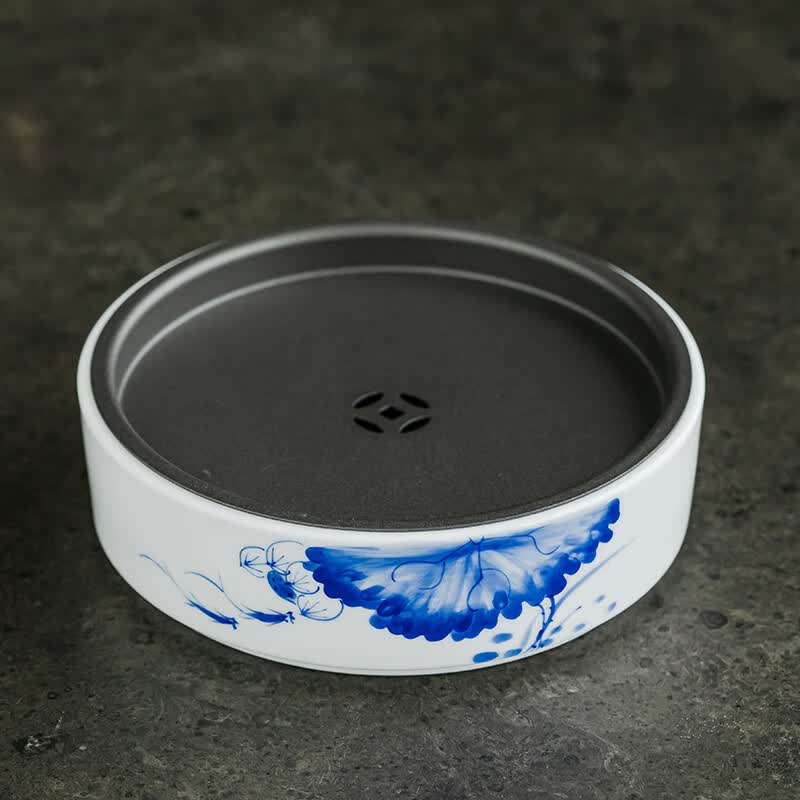 法漫玫德国进口品质手绘青花壶承复古陶瓷手工养壶托茶托功 手绘壶承