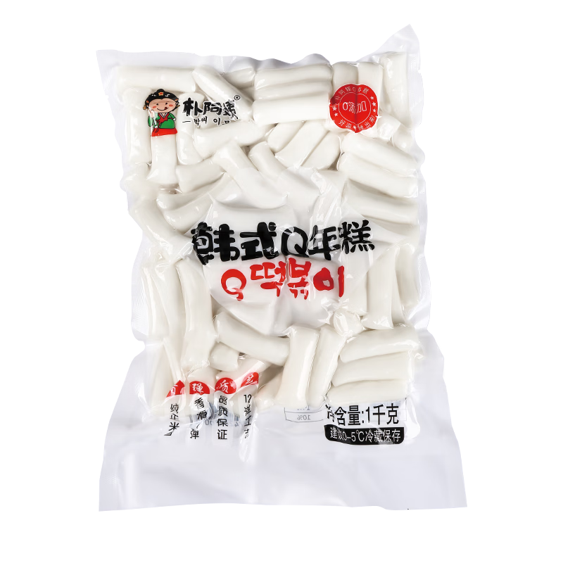 朴阿姨 韩式年糕条 辣炒年糕 部队火锅食材商用方便速食年糕1kg
