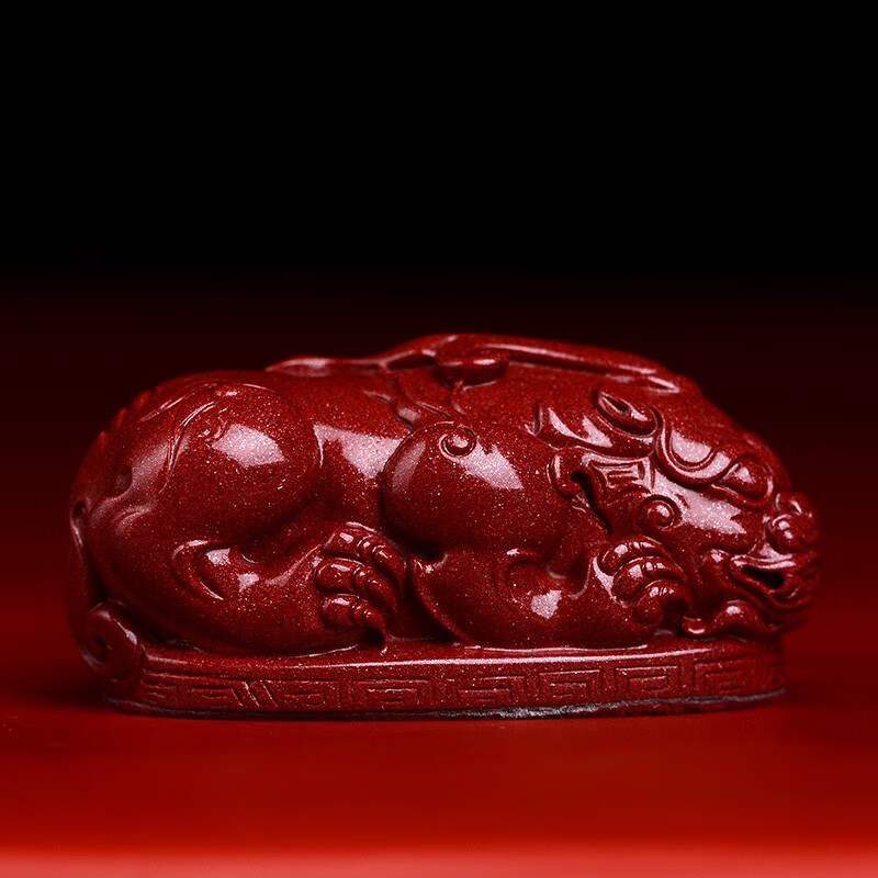 文初貔貅朱砂摆件本命年招财客厅店铺家居办公室装饰皮丘开业礼品