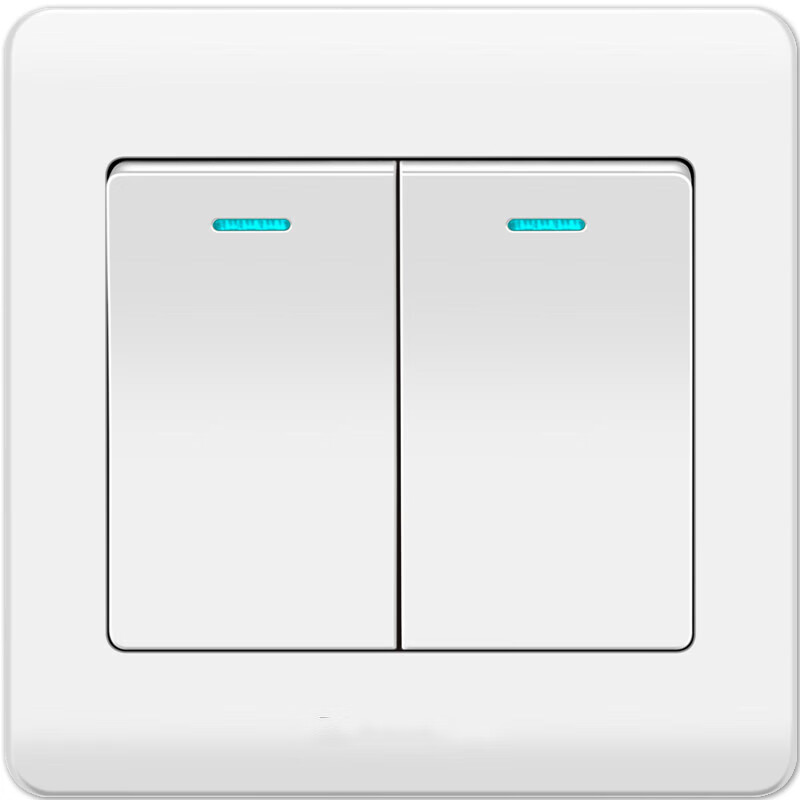 施韵令家用86型暗装开关插座面板电源双联双开双控电灯开关双极二开