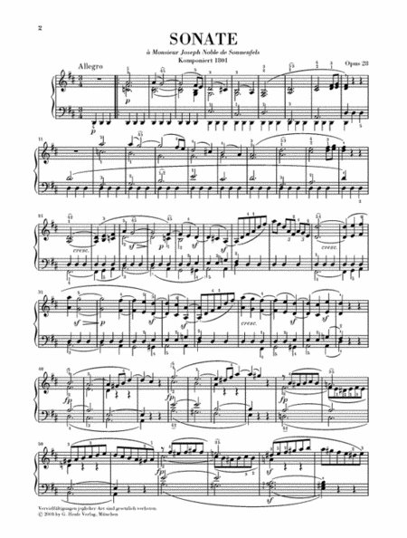贝多芬 d大调第十五钢琴奏鸣曲 田园op28 带指法 德国henle 亨乐原版