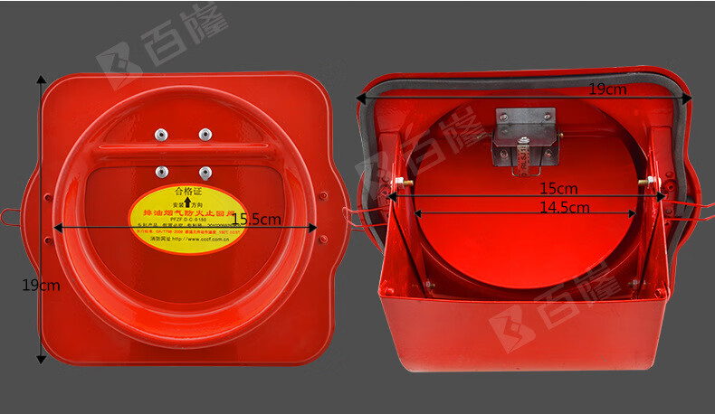 式公共厨房烟道油烟机铸铁100止回阀止逆阀160防火止回阀 红色导流160