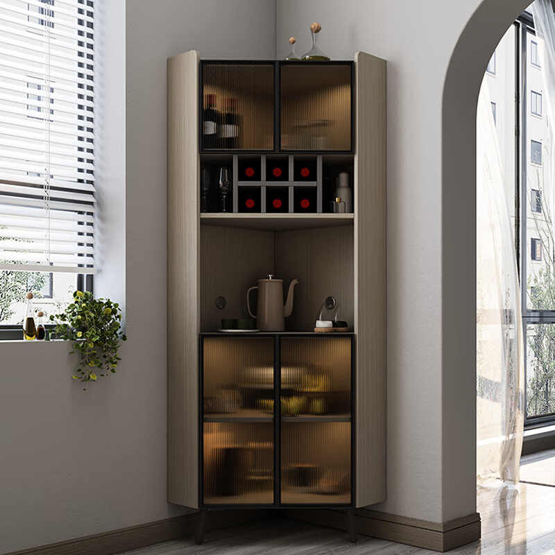 芝易转角柜玻璃酒柜拐角边角置物架北欧角柜墙角置物柜家用转角柜