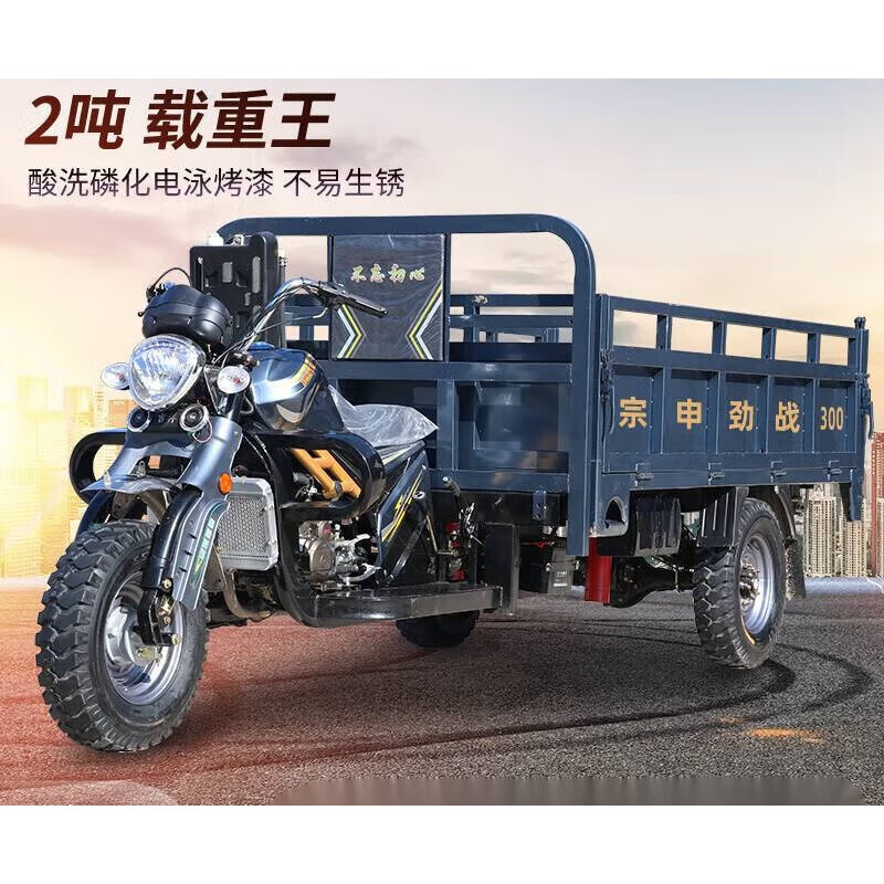 tema水冷燃油三轮摩托车汽油发动机自卸正货运载重王五轮摩托车三轮车