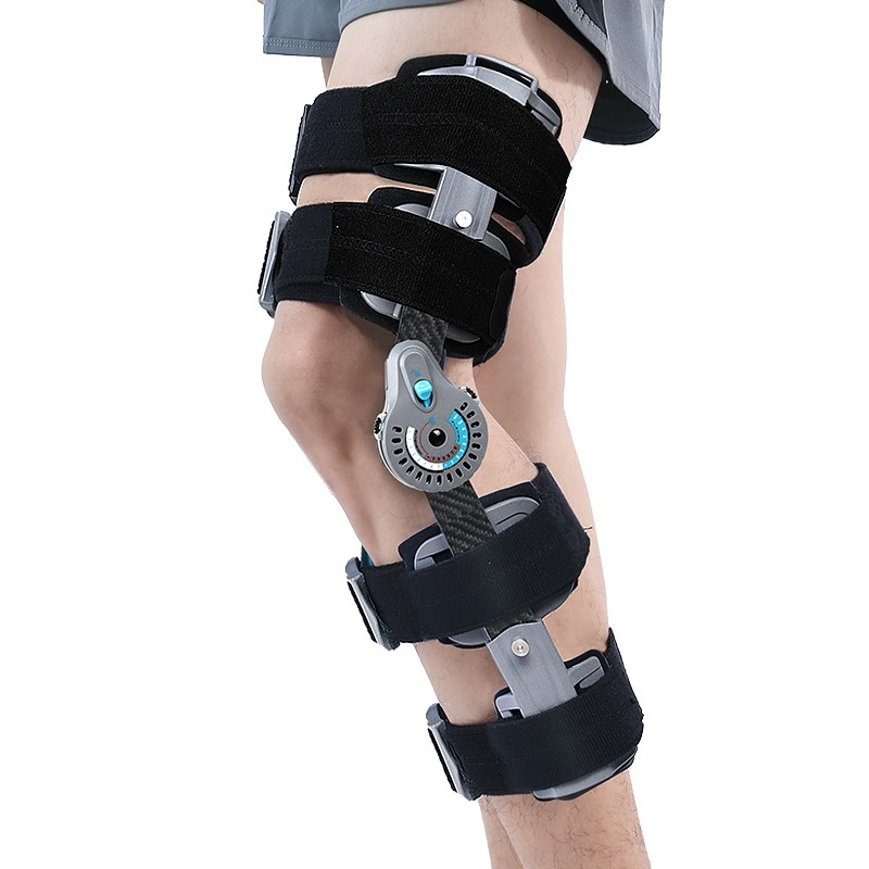 麦德威（medwe）医用膝关节固定可调节支具膝盖骨折护具膝部康复支架半月板髌骨护膝交叉韧带下肢 【六代】碳纤加强款 【双气囊】