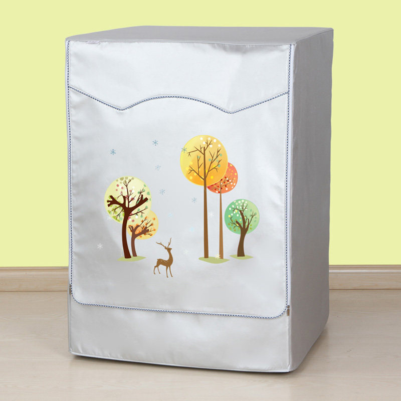 亓元滚筒式洗衣机罩全自动6/7/8/9/10公斤防水防晒防尘通用 银色