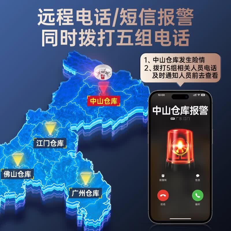 立可安联网烟雾报警器连手机WiF 4G商用智能火灾消防烟感器远程电话通知 4G款(3年电话短信APP通知):联网连手机烟雾报警器