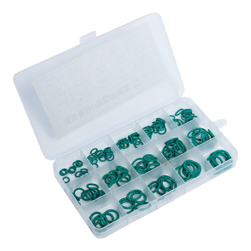 穩(wěn)斯坦 WSX39 防水密封膠圈修理盒 綠色氟膠FKM國(guó)標(biāo)O型墊圈汽車(chē)水龍頭液壓套裝150PCS
