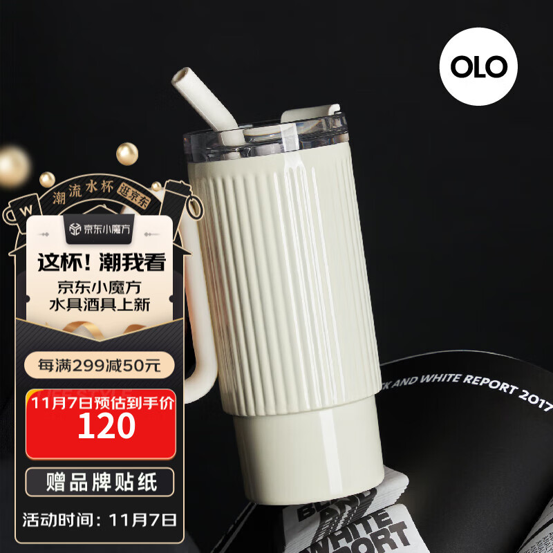 HOLOHOLO罗马杯不锈钢巨无霸保温杯大容量水杯茶水分离泡茶杯咖啡居家办公 月光白【专属贴纸】怎么样,好用不?