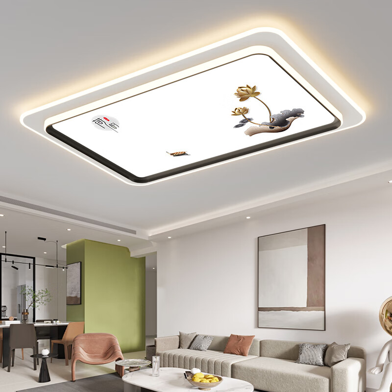 佲伙卧室灯2024年新款客厅灯led吸顶灯房间灯现代简约超亮主卧灯灯具 【荷韵】直径90*60CM无极遥控96W
