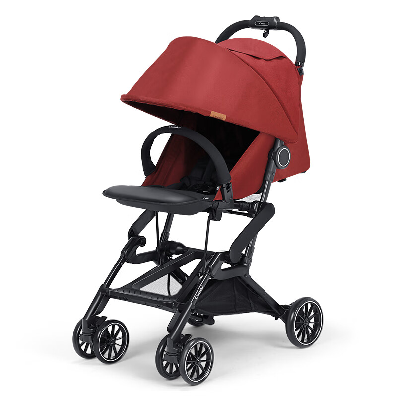 康贝combi婴儿推车bifold轻便单手折叠宝宝婴儿车可坐可躺可登机 橙红