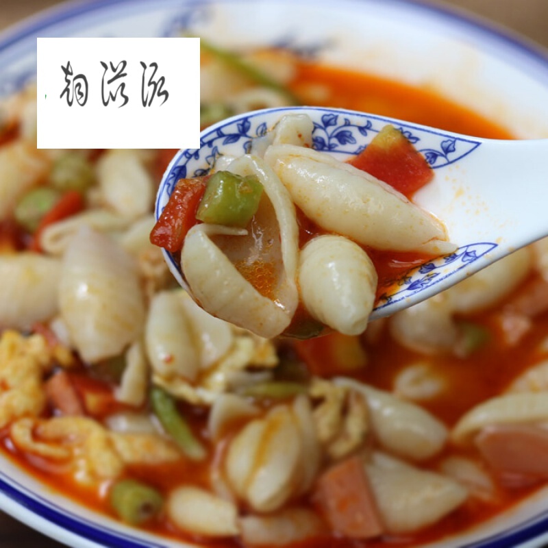 虎钢馋5袋陕西特产烩麻食 麻什 海田螺猫耳朵传统小吃面食350gx5袋