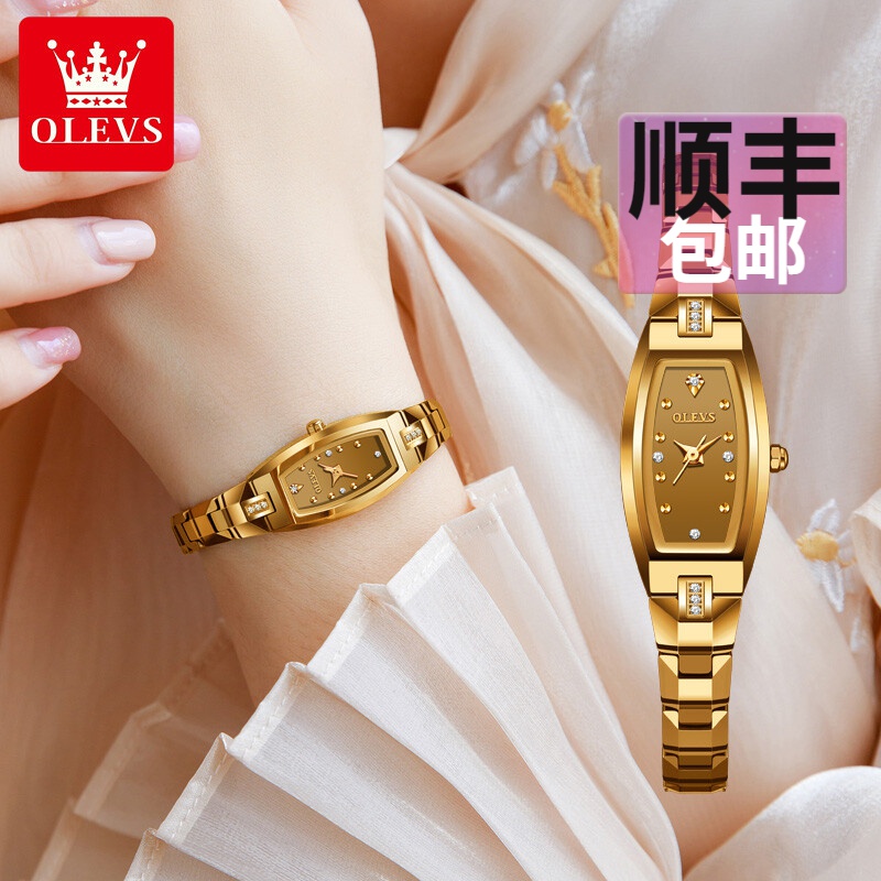瑞士新款手表女士迷你小表盘简约气质轻奢手链表防水品牌十大 黄金色