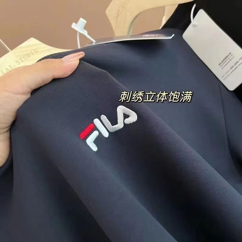 斐乐（FILA）春秋季刺绣高级感潮牌新款圆领休闲卫衣男女同款情侣上衣尾货 刺绣灰色圆领F中间 3XL