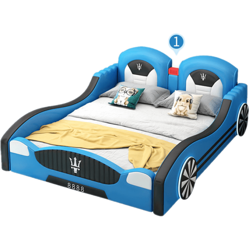 澜墨 实木床跑车床网红创意床多功能汽车床单双人床卡通床 炫酷跑车款\单床 120mm*200mm