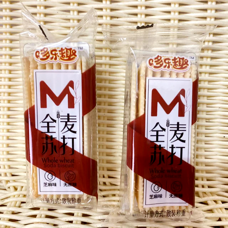 多乐趣（DUOLEQU）全麦苏打  500g/包 香葱芝麻原味无蔗糖梳打饼干零食 原味 500g
