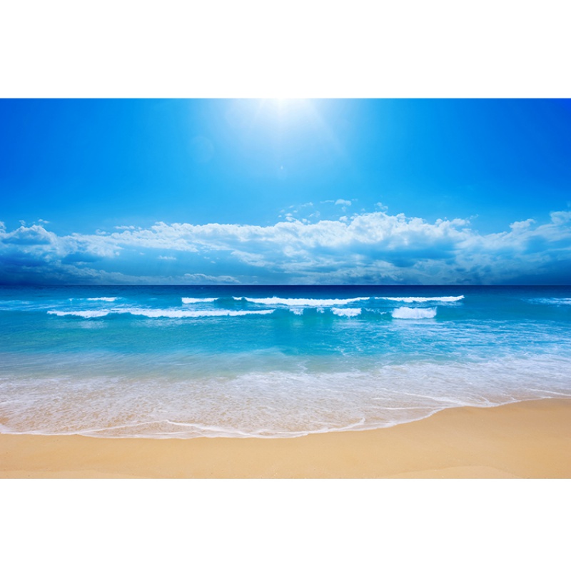 碧海蓝天白云海滩海滩 财源滚滚装饰画海报定做 f1 40x60-厘-米 pp胶