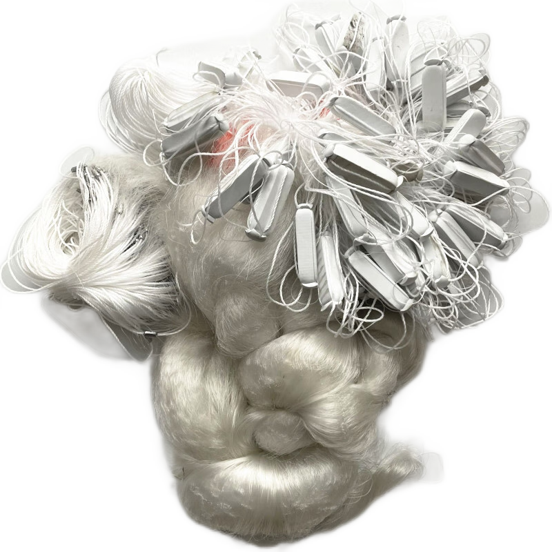 槐漁 4-6米 白浮浮網(wǎng) 帶腰線白絲三層網(wǎng) 高強度絲漁網(wǎng) 強力絲魚網(wǎng) 5米3指100米白鋼腰線三層浮網(wǎng)