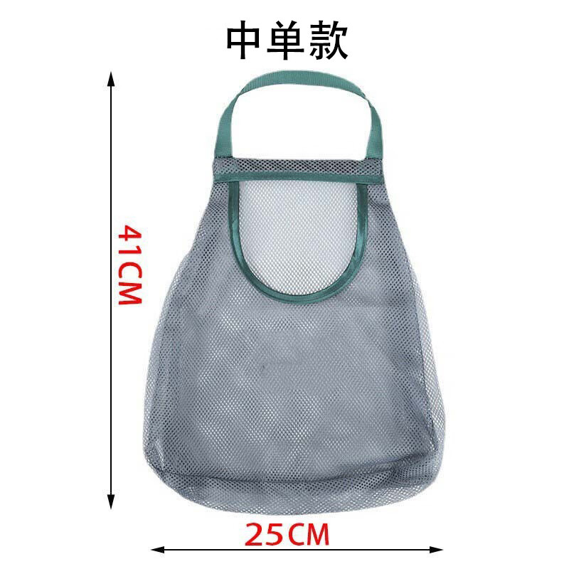 懒角落果蔬挂袋厨房墙挂式大蒜头网兜洋葱生姜收纳袋子装果蔬网袋 中号单层灰色怎么看?