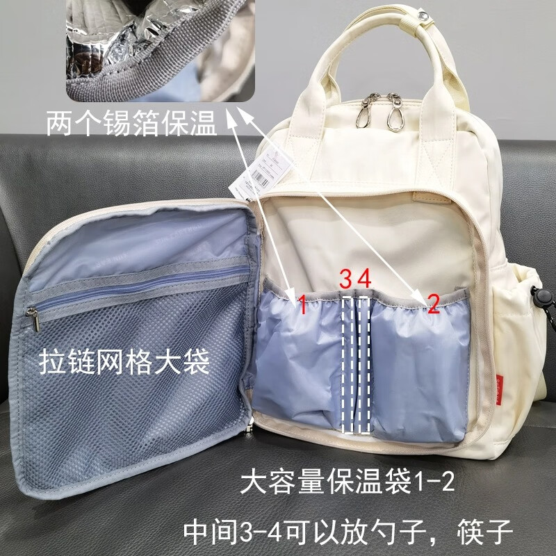 sun earth&u日本网红妈咪包新款母婴包时尚轻便大容量双肩包多功能防水多口袋 紫粉(20L)