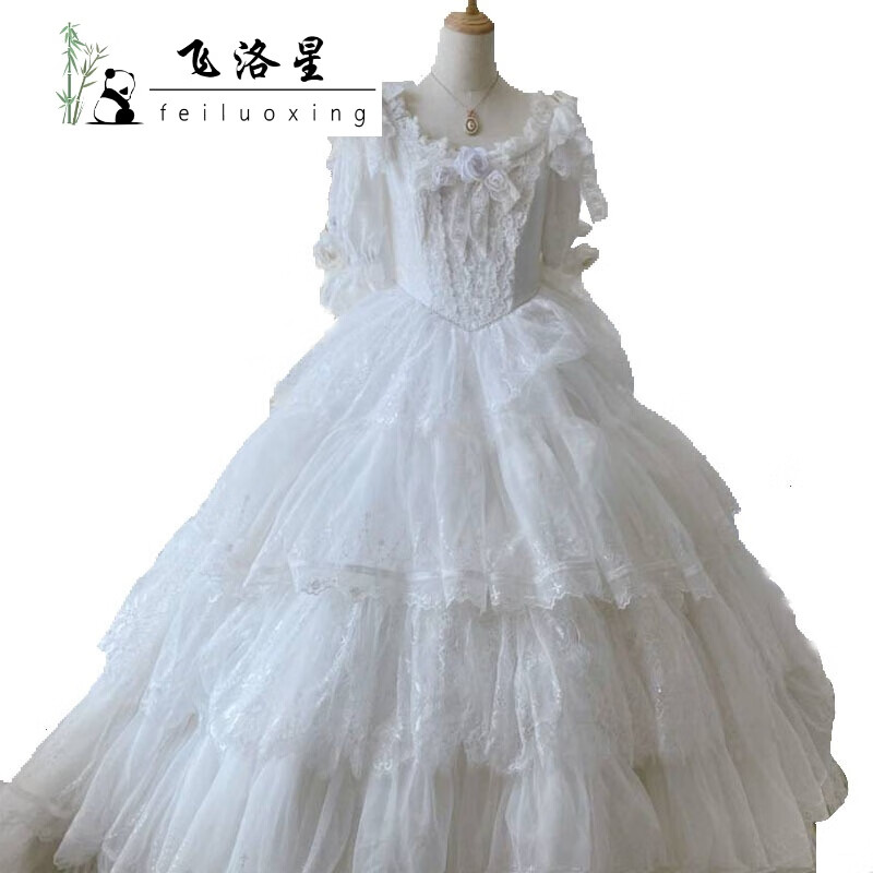 lolita赴约花嫁裙洛丽塔lo娘华丽婚纱原创连衣裙长裙女 赴约 s