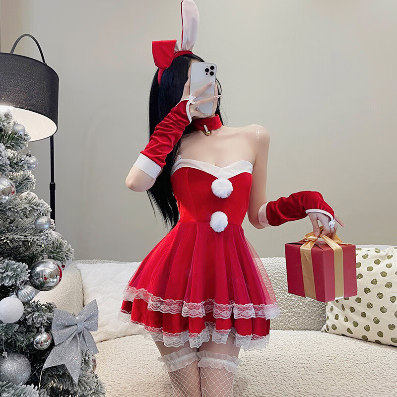圣诞节情趣内衣兔女郎性感制服cosplay激情套装夜店派对女装 红色