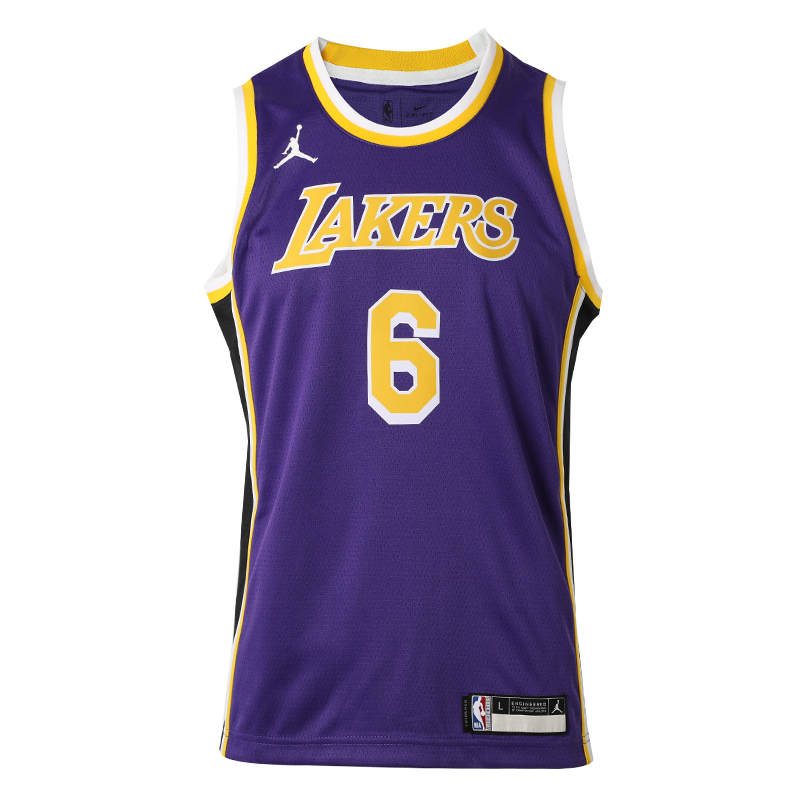 耐克(nike) 官方舰店詹姆斯湖人紫金战袍男童装球衣2022夏季新款圆领