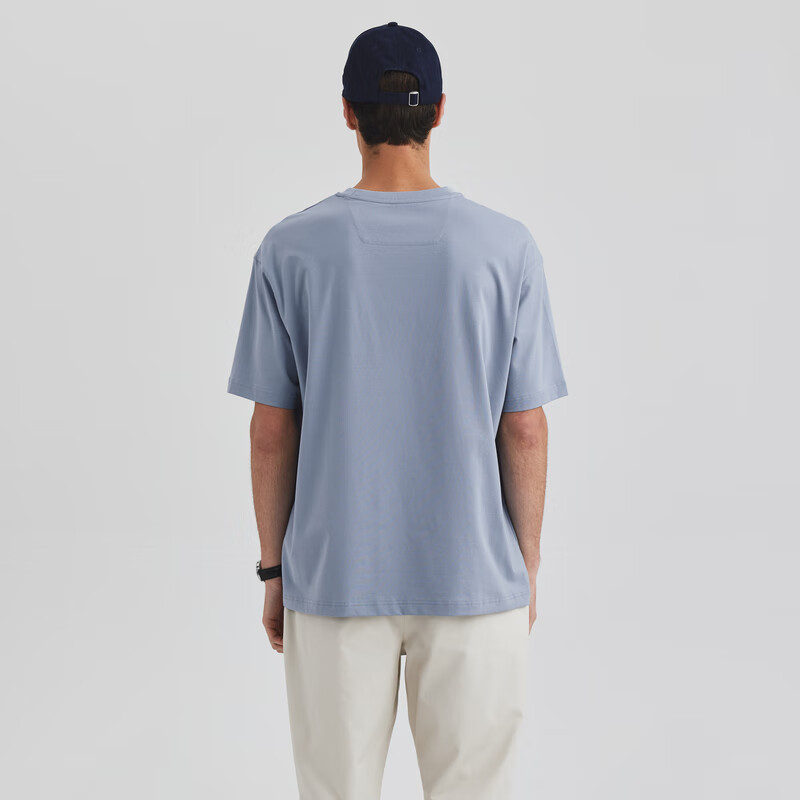 Scofield男士24年夏季新款通勤休闲套头时尚简约短袖圆领T恤上衣 蓝色 L (175)