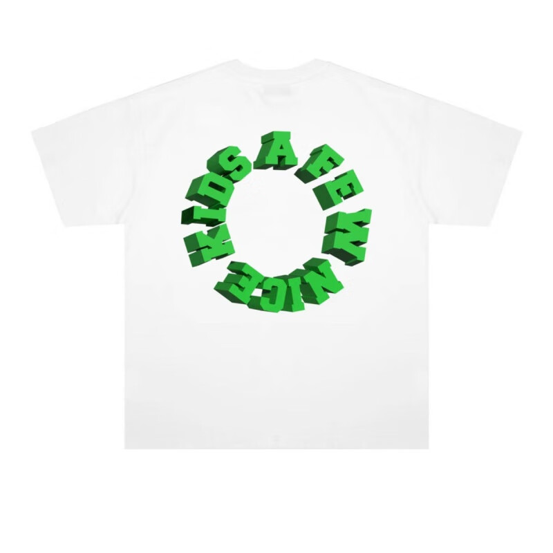 彤棠马思唯同款afgk联名白绿印花logo男女短袖夏季纯棉宽松圆领半袖t