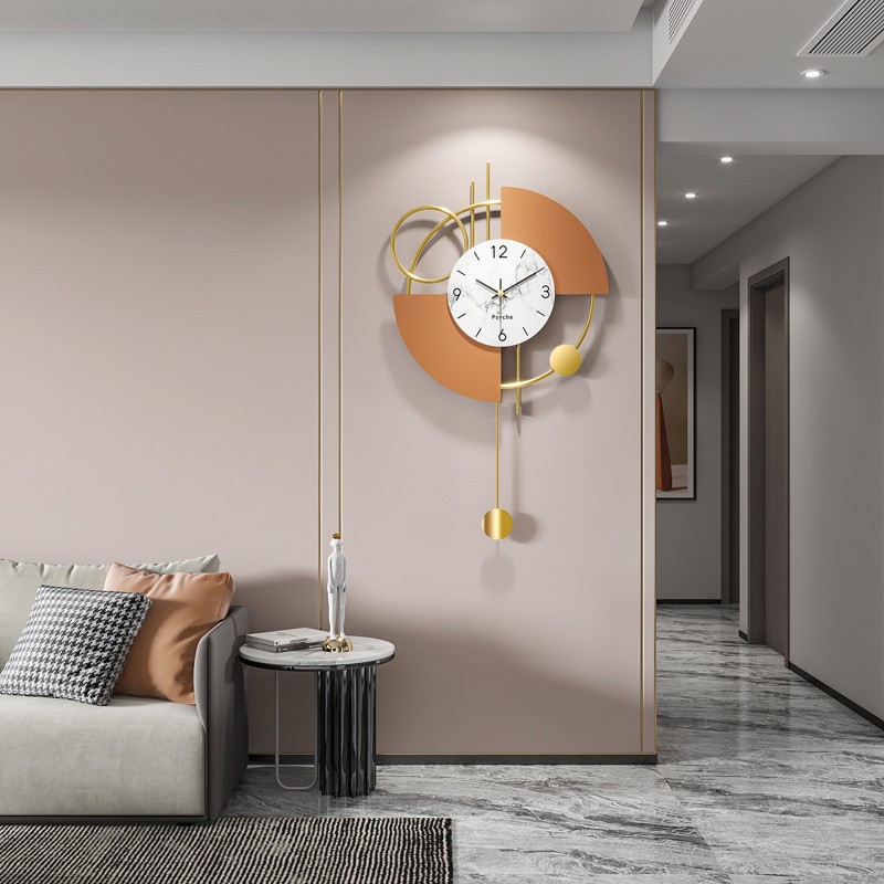 客厅个性石英钟时尚钟表时钟挂钟现代简约家用 (宽55高95)左顾右盼