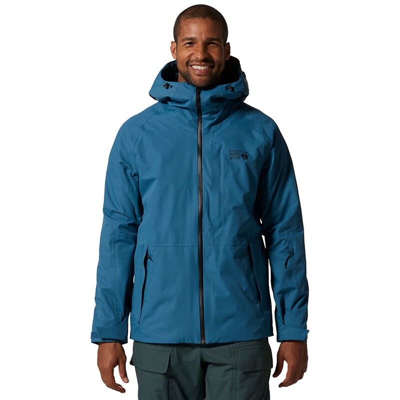 Mountain Hardwear 山浩 Firefall 2防风雨保暖男士户外滑雪冲锋衣夹克 蓝色/Caspian S