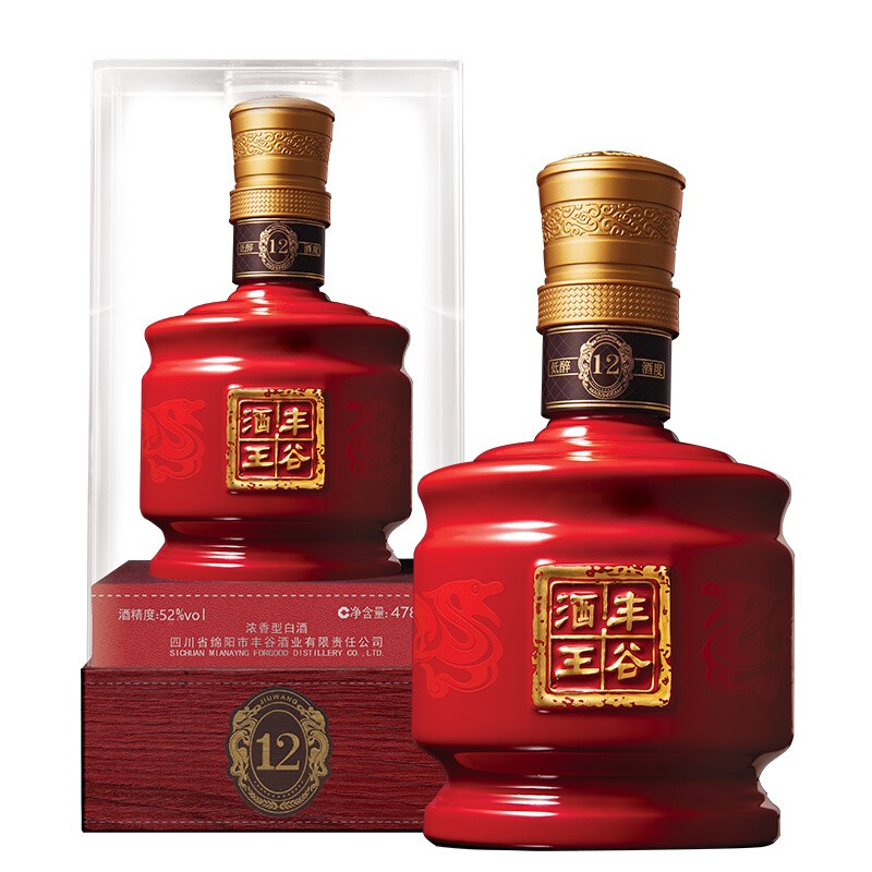 丰谷酒 【中秋礼品】丰谷酒王 浓香型白酒 52度 478ml 1瓶 丰谷酒王12