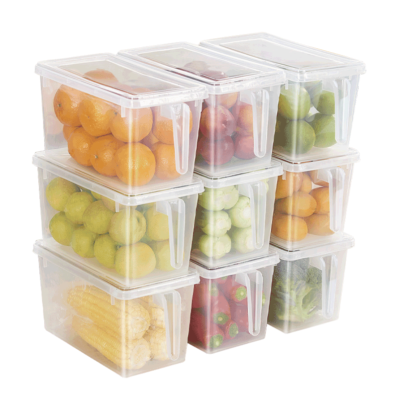 益伟冰箱收纳盒食品级保鲜盒厨房蔬菜水果专用整理X器冷冻鸡蛋储物盒 【2个装】5L中号加厚