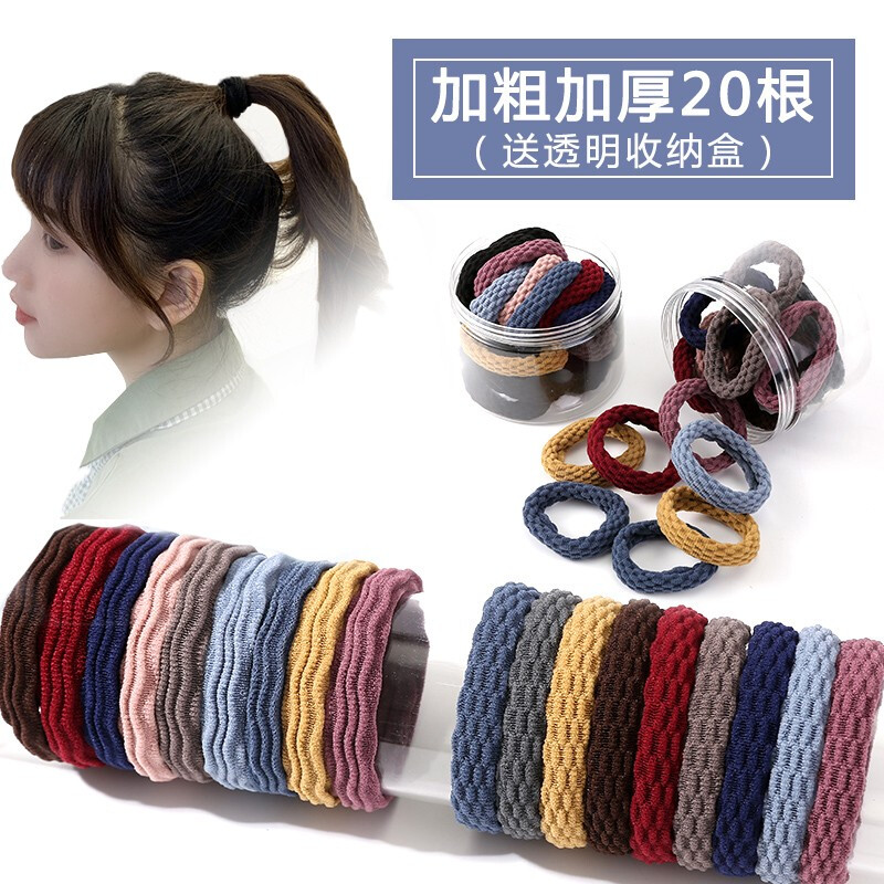 32899/头绳2021年新款马尾高弹力发绳皮套不勒头发发圈橡皮筋女扎头夏 F008随机5根