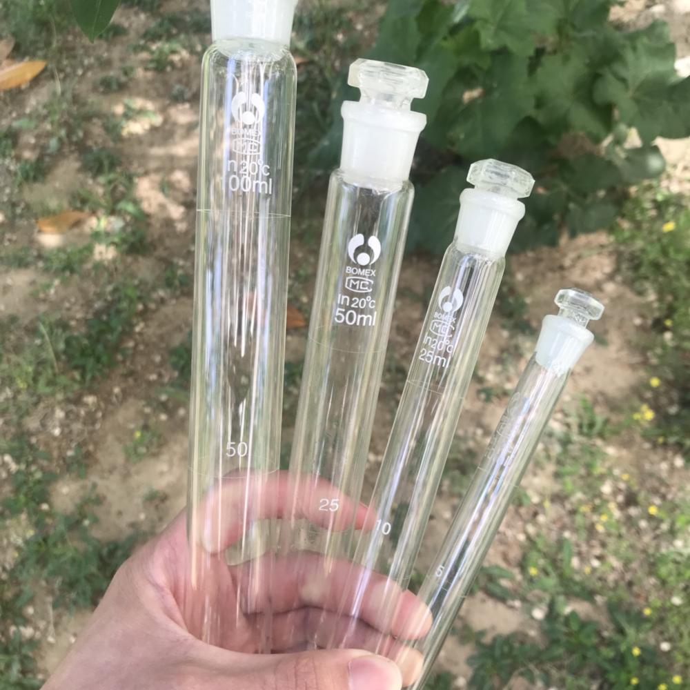 玻璃具塞比色管10ml 25ml 50ml 100ml毫升玻璃平底比色试管 10ml