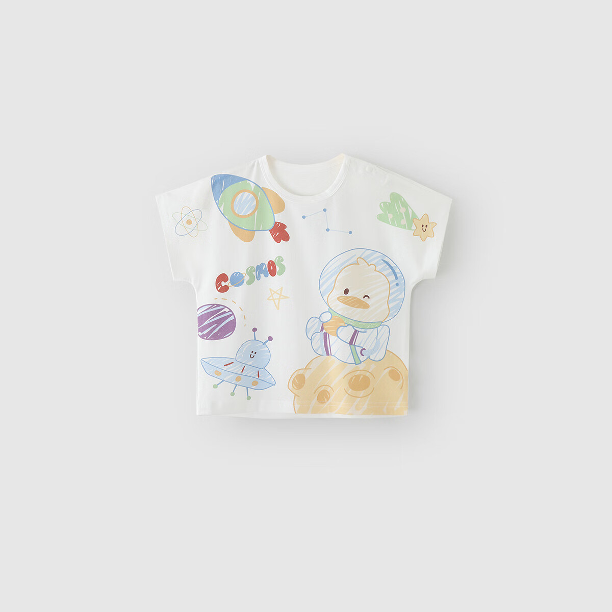 巴厘小猪（BALIPIG）婴儿短袖T恤夏季薄款儿童超萌可爱男童衣 太空鸭子（纯棉） 90cm