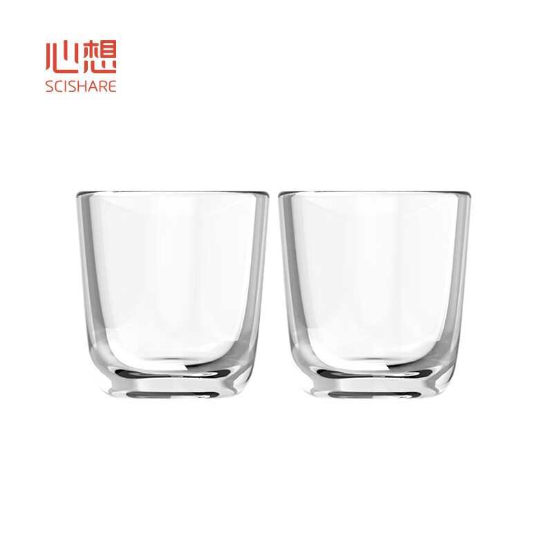 心想甄选 双层隔热玻璃拿铁杯2只装（230ml） 杯子
