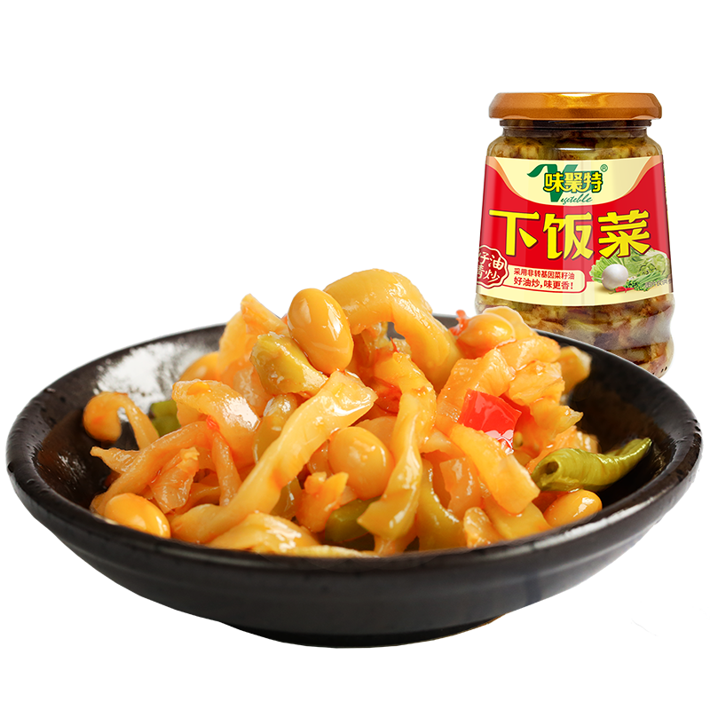 味聚特下飯菜271g瓶裝爽口下飯菜黃花什錦香辣蘿卜干配粥小菜紅油榨菜 【1瓶裝】335g 脆 豇 豆