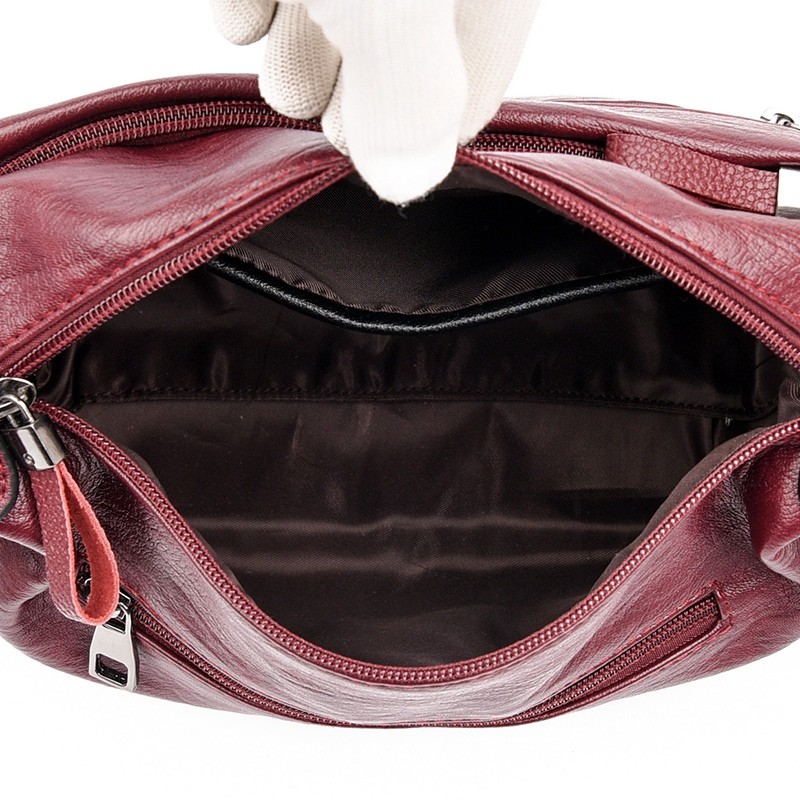 晶轼软皮包包女2025新款百搭大容量斜挎包时尚中老年妈妈包女士单肩包 黑色