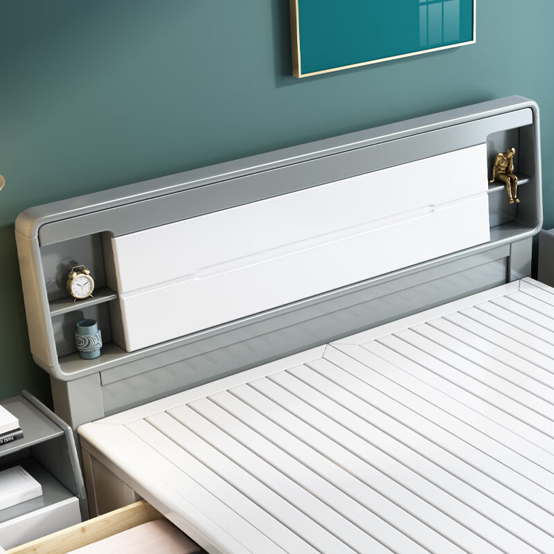 8米2米宽橡胶木全实木床头单买简约现代 单卖床头m121-6(高端橡胶木)