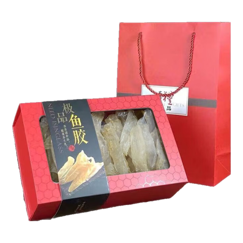 爾婭貝【官方店專(zhuān)營(yíng)】【大花膠魚(yú)膠干貨巴沙魚(yú)肚魚(yú)鰾滋補(bǔ)足干厚肉黃禮盒 500克花膠條禮盒裝