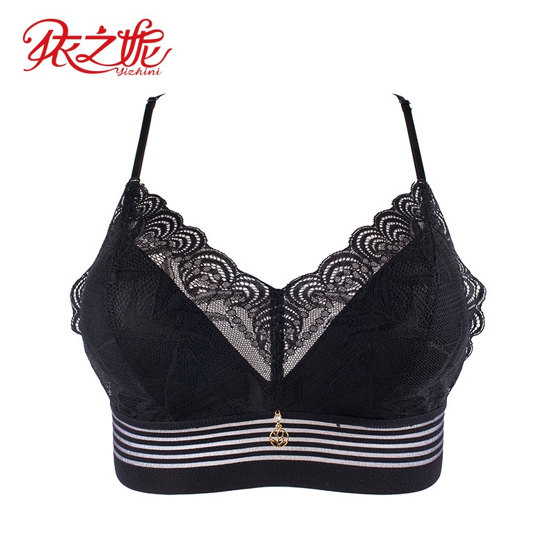 依之妮内衣新型三角杯美背无钢圈性感蕾丝薄款3排扣女士文胸526a9