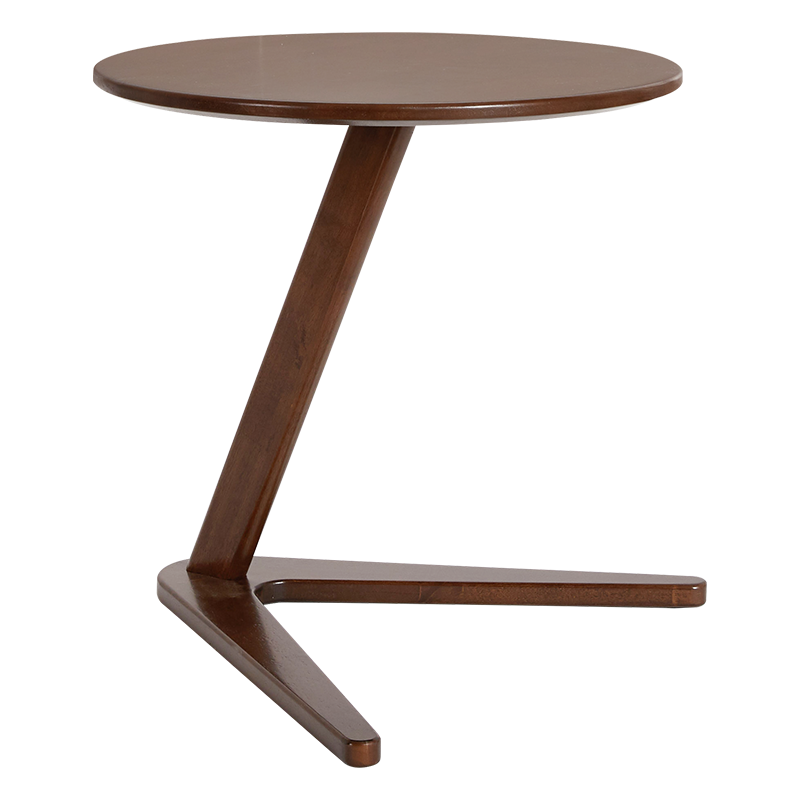 艺柳园 实木沙发边几柜茶几可移动小桌子带轮迷你茶几床头小方桌C型角几茶台 胡桃色【圆形款】