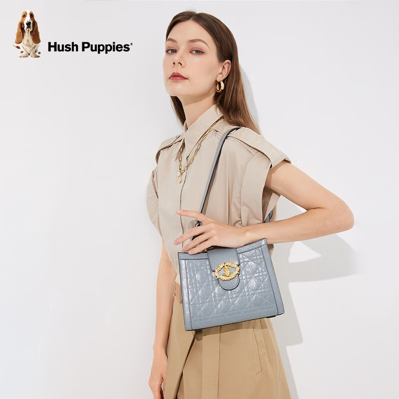 暇步士(hush puppies)单肩包女小众链条包时尚包包女包气质腋下包女神