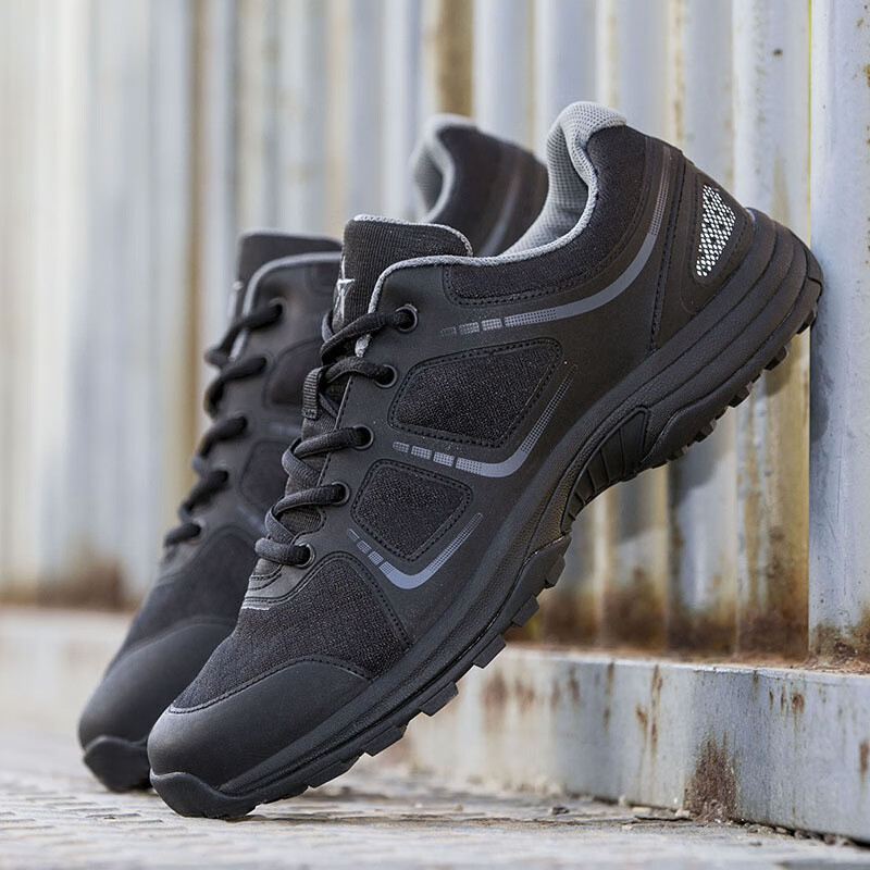 万里马训练鞋新式体能男黑色作训鞋透气轻便跑鞋消防鞋解放鞋胶鞋