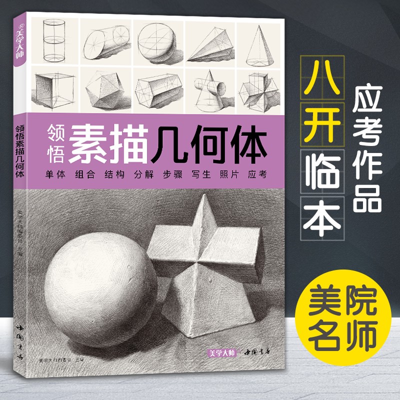 几何体书籍 八开临摹范本 素描起步入门基础教程对画照片写生技法画册