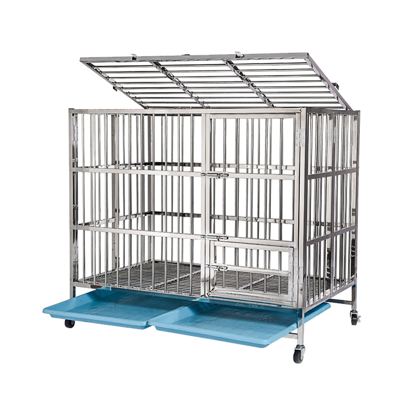 大型犬狗狗不锈钢折叠笼子金毛室内中型小型犬宠物笼子 折叠免安装 长